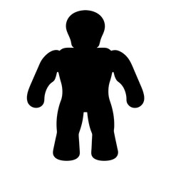 Silhouette of a Rounded Human Figure, Possibly Made of Clay, Isolated