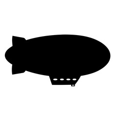 Silhouette of a dirigible airship with gondola, providing vintage transportation imagery