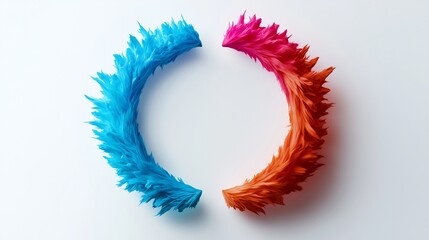Abstract circular frame of vibrant colors