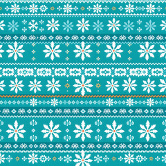 Nordic coastal winter Fair Isle design in cool tones pattern.