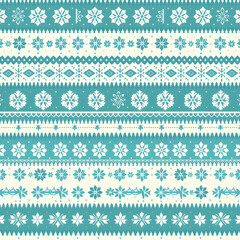 Nordic coastal winter Fair Isle design in cool tones pattern.