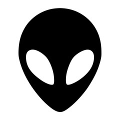 Classic Gray Alien Head Silhouette Depicting an Extraterrestrial Being Simple Design
