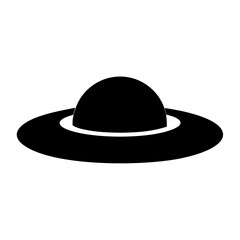 Monochrome image depicting a classic black and white UFO silhouette isolated