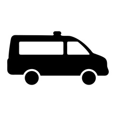 Simple ambulance vehicle icon, minimal transportation, emergency service, and medical assistance