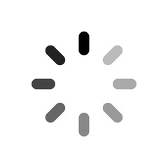 Loading icon. Progress load, download upload indicator symbol. Circle black gray sign. Vector design element for an interface, app, project. Isolated on a white background.