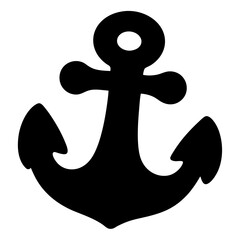 Bold and Stylish Black Anchor Symbol Against a White Background for Design