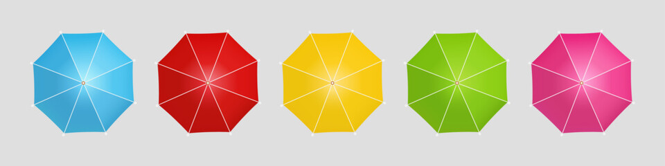 Colorful beach or rain umbrella on a white background. Vector icon.