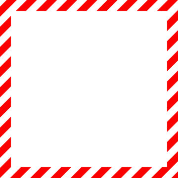 Square Christmas Striped Border Decorative Frame Vector Illustration