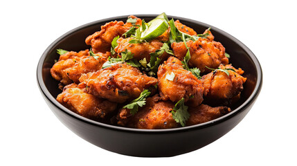 Fototapeta premium Crispy Chicken 65 Indian Recipe Delicious Images isolated on transparent background