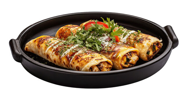 Delicious Chicken Paratha Rolls Recipe  Restaurant Guide isolated on transparent background