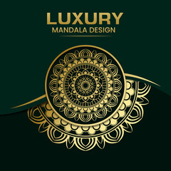 Abstract vector floral design with a golden ornament featuring a mandala pattern and ornate vintage elements for elegant decoration
