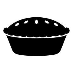 A simple, black silhouette illustration of a delicious, homemade fruit pie