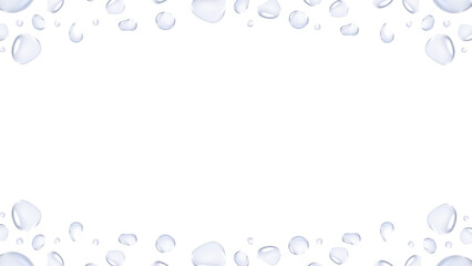 水滴のイラストの上下フレーム