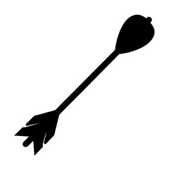 Bold Black and White Vector Illustration of an Arrow with Fletching