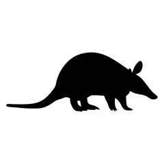 Silhouette of an aardvark walking on a white background vector graphic