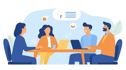 Obraz premium Team brainstorming session: collaborative professionals at conference table