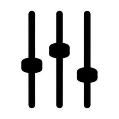 Three vertical sliders, audio settings, music production, sound engineering, audio interface, black silhouette