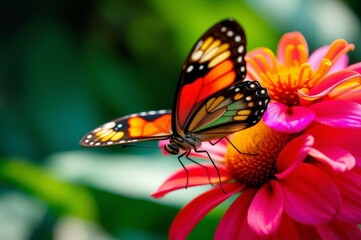 Fototapeta premium Vibrant Mexican Butterfly on Flower