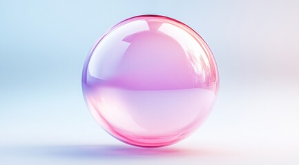 Fototapeta premium Pink translucent sphere on light background