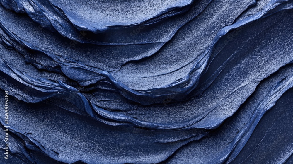 Poster hyper-detailed photo of bright abstract paint smeared in wave-like patterns on rough linen canvas, e