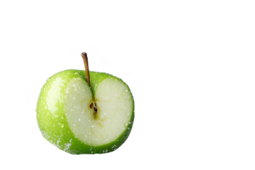 Delicious green apple kitchen countertop food photography bright environment close-up view healthy snack concept for seo impact Png, Transparent background.