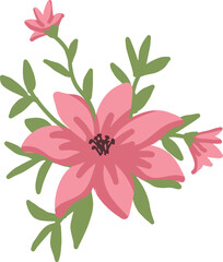 Delicate Pink Floral Bouquet with Green Leaves