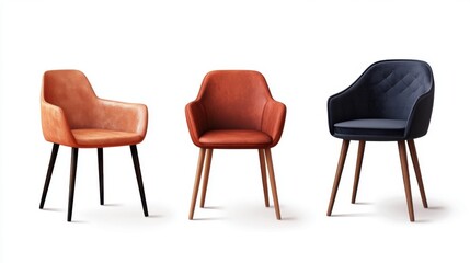 Fototapeta premium Dining chair collection isolated on transparent background