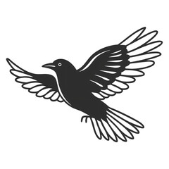 Fototapeta premium silhouette of a flyting bird, png transparent background