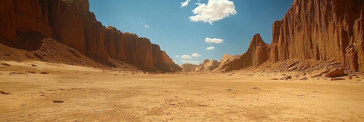 Red desert canyon under a clear sky