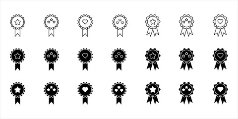 Fototapeta premium Collection of award icons. Award medal pictogram symbol templates for graphic and web design collection vector logo illustration