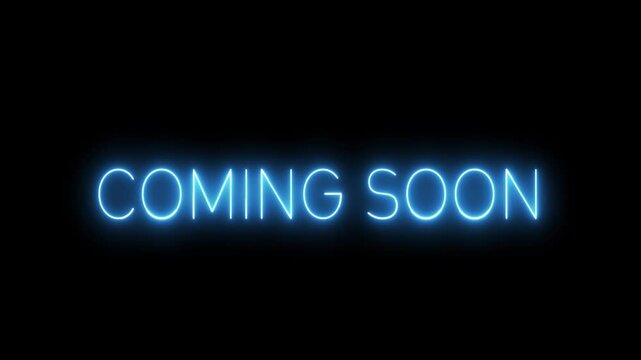3840x2160. Coming soon neon sign. Neon sign Coming soon. Coming soon logo animation. 