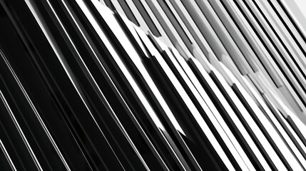 An angled close-up of a steel bridge's slatted structure, its reinforced supports creating a bold, geometric pattern with a clean, uncluttered backdrop.  