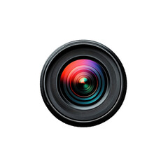 Professional Camera Lens with Colorful Aperture, Ideal for Photography Enthusiasts and Creatives on transparent background