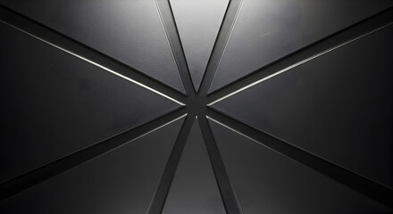 Sleek Modern Black Geometric Abstract Background With Triangular Panels and Sharp Edges