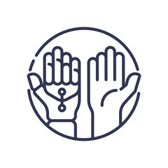 Fototapeta premium Human and robotic hands symbolize collaboration and integration.