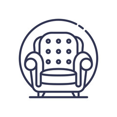 Illustration of a cozy armchair symbolizing relaxation and comfort.