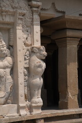 Sandstone sculptures from 8th century pallava Kailasanathar temple, Sculpture of kanchipuram temple...