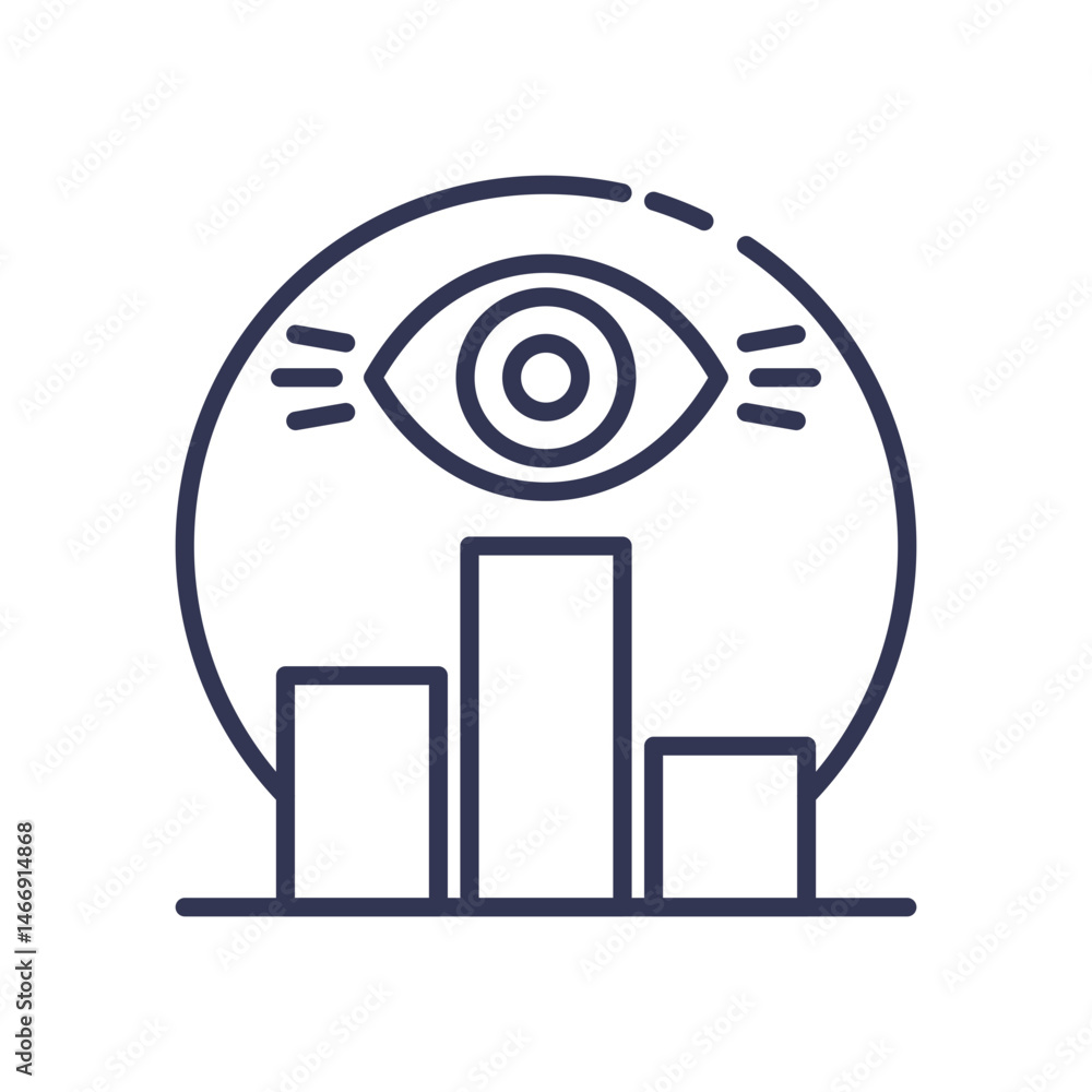 Poster an eye over bar graphs symbolizes data transparency and insight.