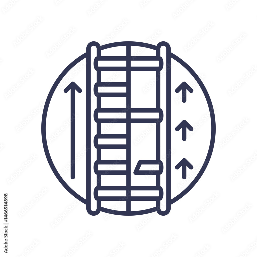 Aufkleber ladder with uneven steps symbolizes uneven progression.