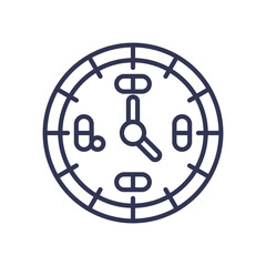 Clock with pills symbolizes timely medication management.