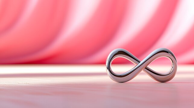 Infinity Symbol on Wooden Surface with Soft Pink Backdrop - Powered by Adobe