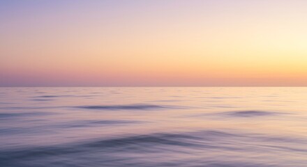 Serene Sunset Seascape - Tranquil ocean scene at sunset, soft pastel colors, calm water, peaceful atmosphere. Perfect for relaxation and meditation themes