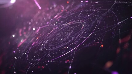 Obraz premium Digital infographic with futuristic HUD-style circles, icons, and text placeholders