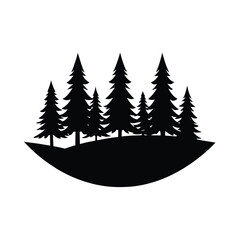 Obraz premium Taiga Trees Vector Silhouette