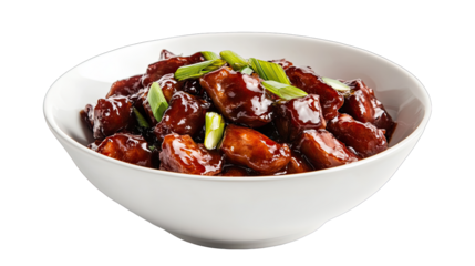 Delicious Sweet and Sour Pork Recipe isolated on transparent background