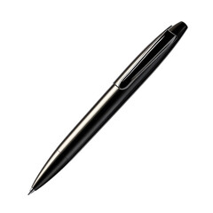 Sleek Black Ballpoint Pen on White Background for Professional Writing and Everyday Use on transparent background