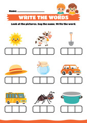 Educational Worksheet For Kindergarten Students