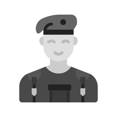 Soldier icon vector image. Suitable for mobile apps, web apps and print media.