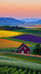 stunning depiction of a serene and picturesque landscape, blending vibrant colors and natural elements to create a dreamlike setting.