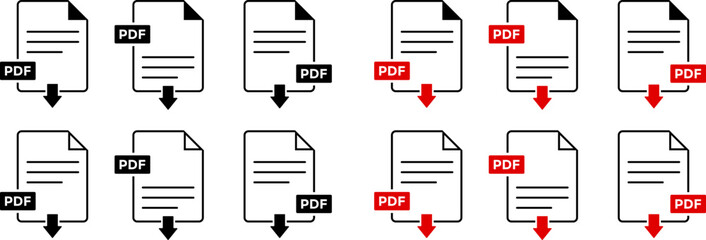 Pdf document note icon. Paper sheet. Pdf notepad document business concept. File format extensions
